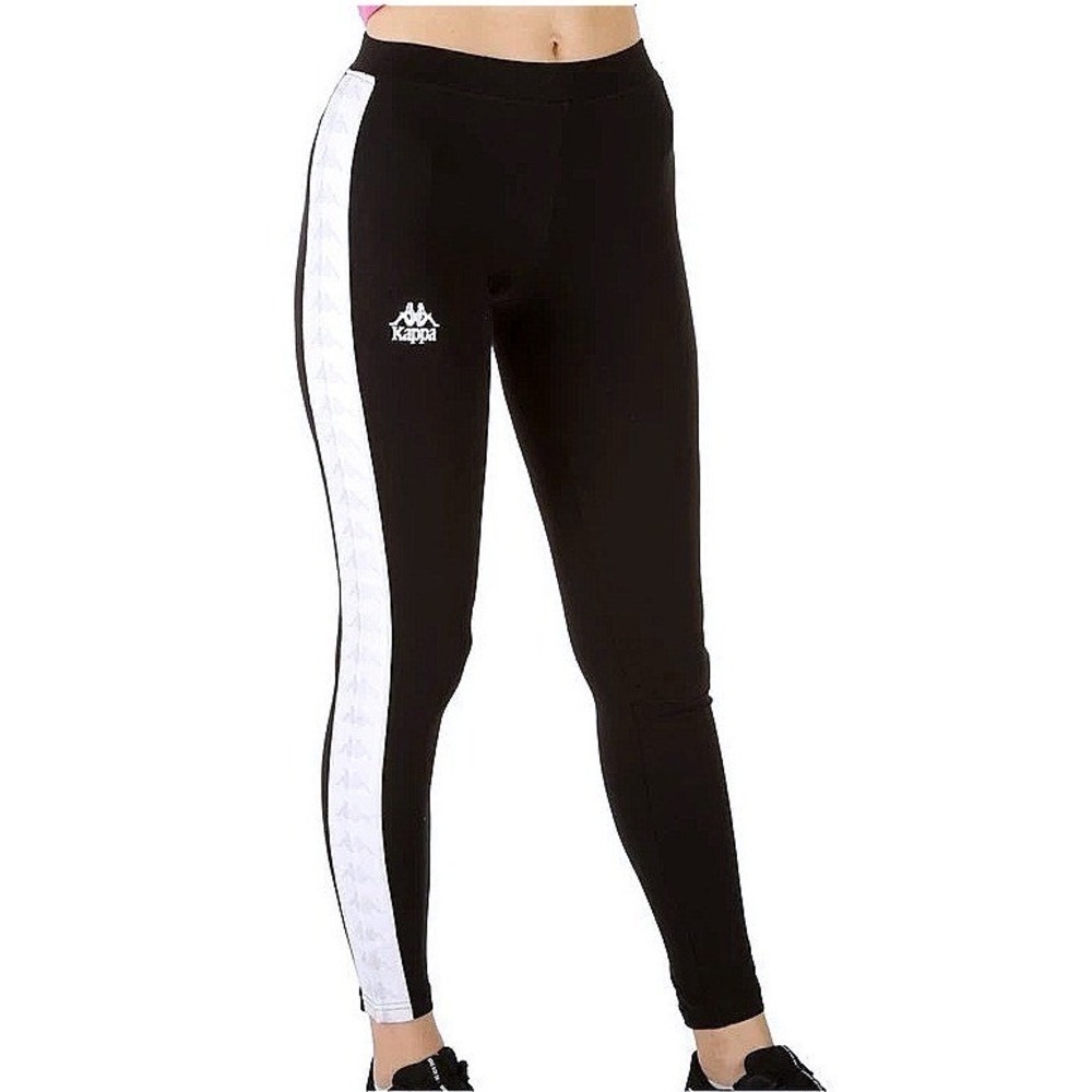 KAPPA Women's Leggings 222 Banda Anen Black White Size Small